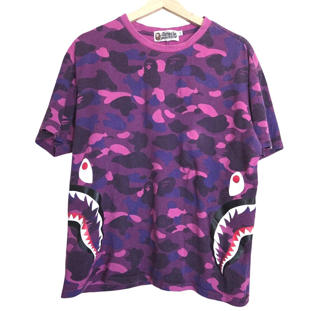 A Bathing Ape BAPE | Color Camo Side Shark Crewneck Tshirt Tee Soft Cotton